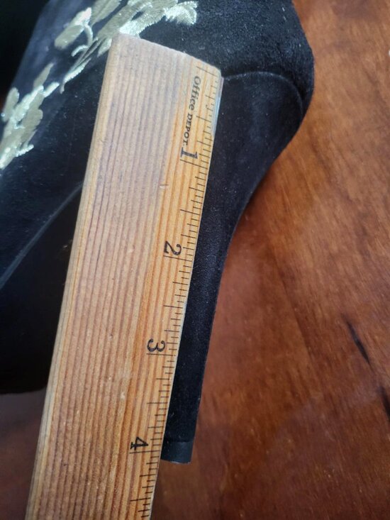 J. Renee Women's Nall Boot 9.5 B(M) US Black-Gold-Suede - Picture 2 of 3